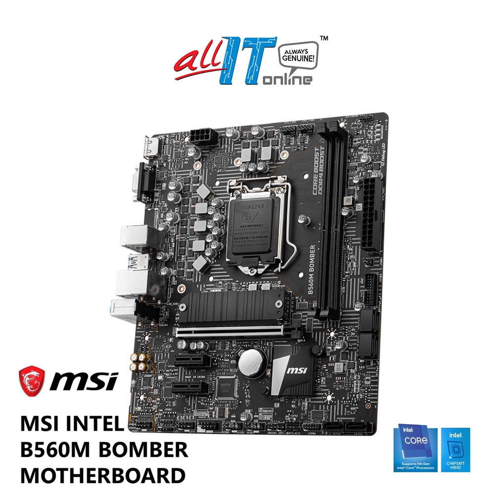 MSI Intel B560M BOMBER mATX LGA1200 Motherboard Shopee Malaysia