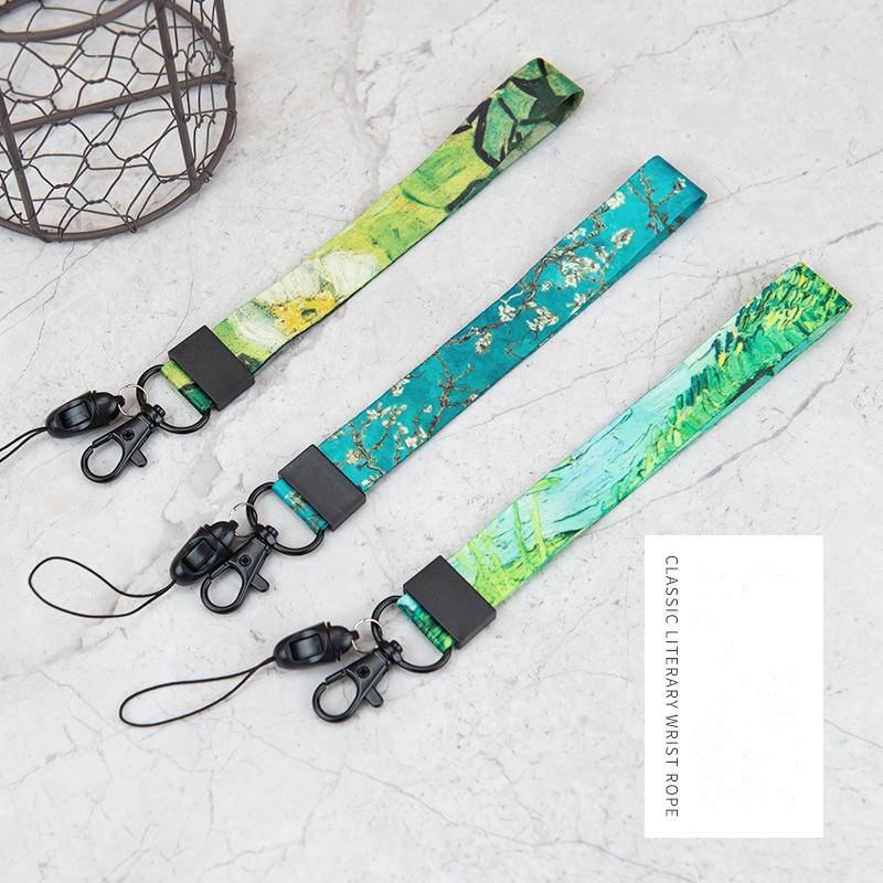 Van Gogh classic oil painting wild rose mobile phone rope long neck ...