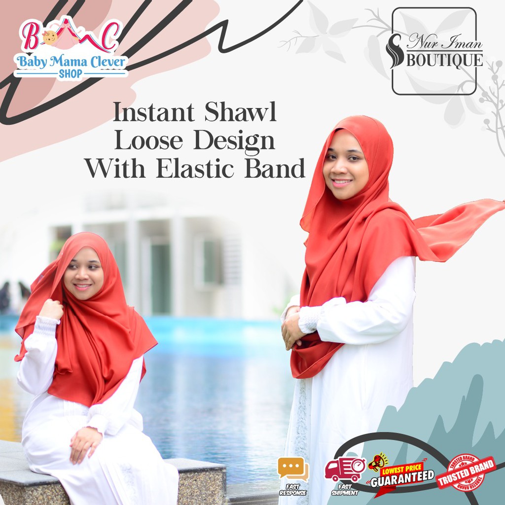KUNTUM INSTANT SHAWL IN BIRU GELAP
