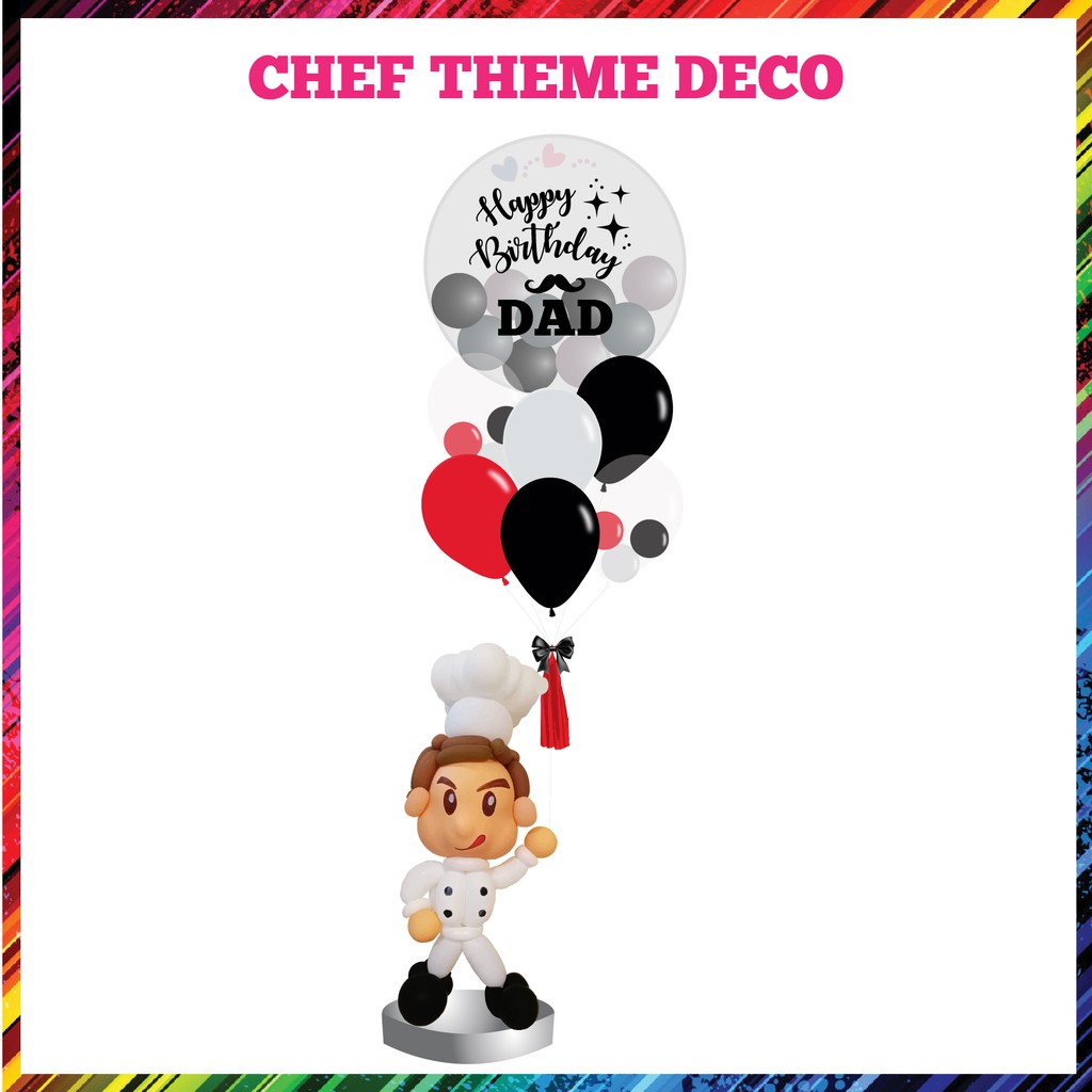 [PICK-UP/DELIVERY] CUSTOMIZED CHEF THEME BUBBLE BALLOON 22