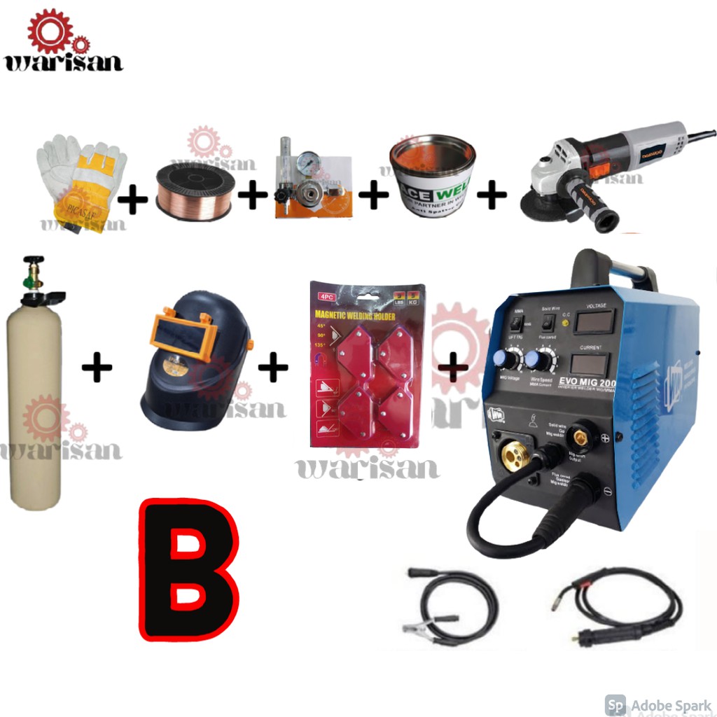 WIM EVO MIG 200 PORTABLE 200AMP MIG WELDING MACHINE Shopee Malaysia