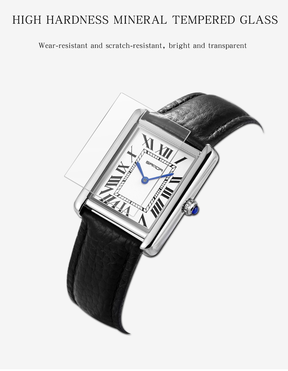 Sanda Rectangular Wrist Watches for Women Silver Case Ladies Watches ...