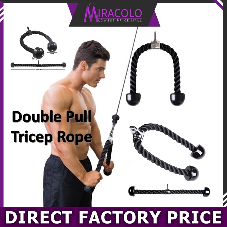 MIRA High Grade Double Pull Biceps MMA Tricep Rope For Arm Muscle ...