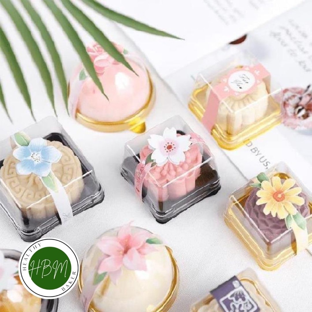 READY STOCK TRANSPARENT CAKE TRAY BOX WITH LID / 1 CAVITY / MOONCAKE ...
