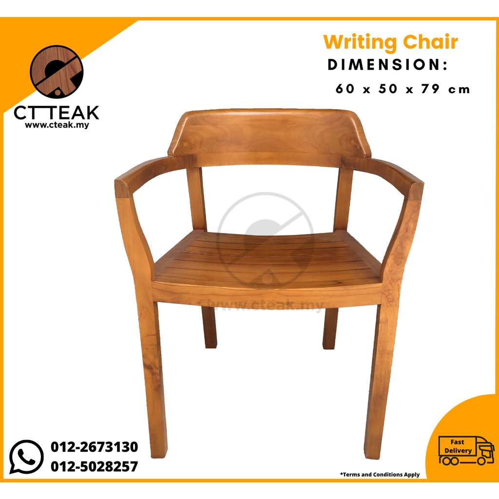 CT Teak Furniture Jati Teak Wood Writing Chair 1 100 Solid