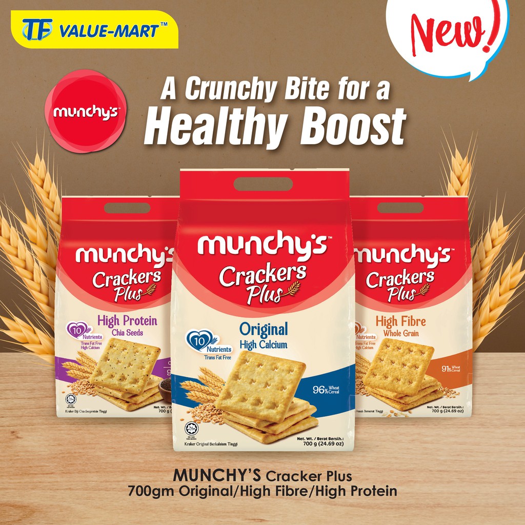 Munchys Crackers Plus 300g700g Original High Calciumhigh Protein