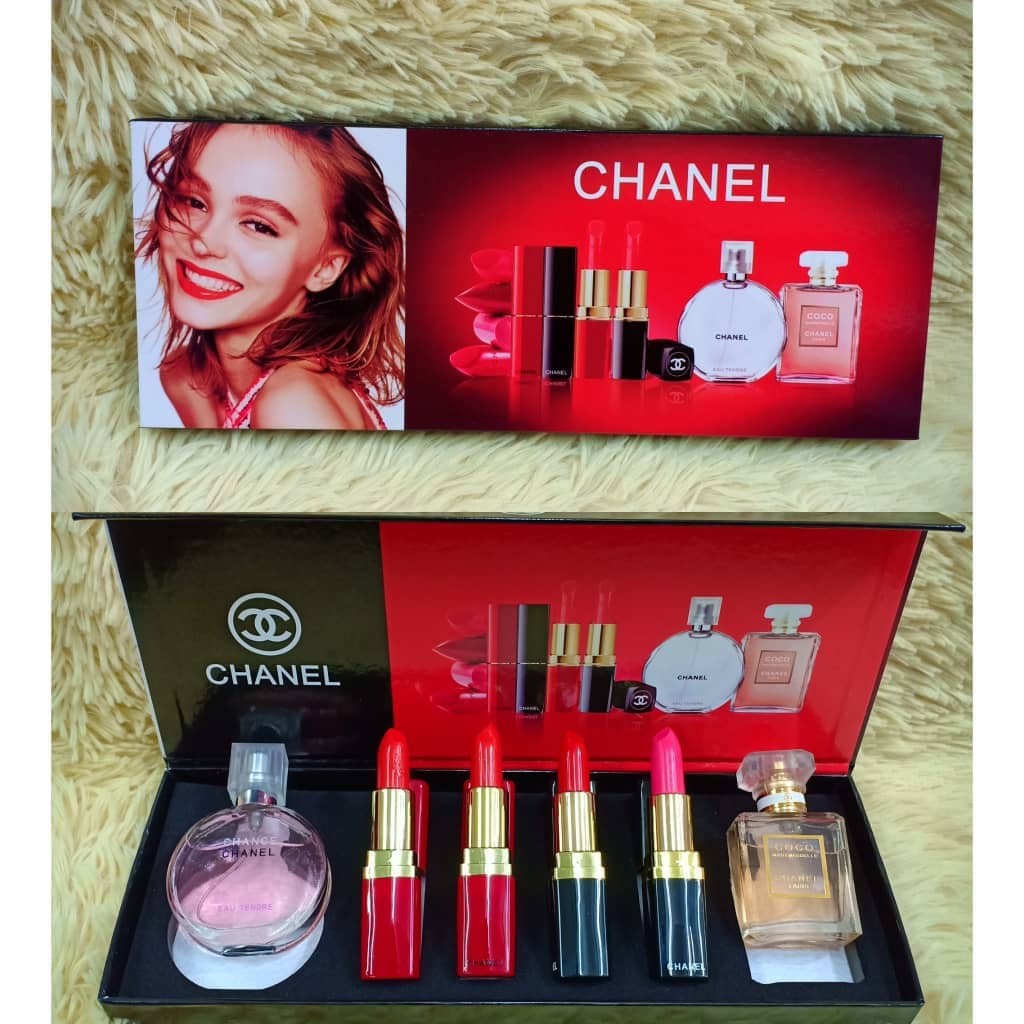 Chanel perfume lipstick gift set on sale