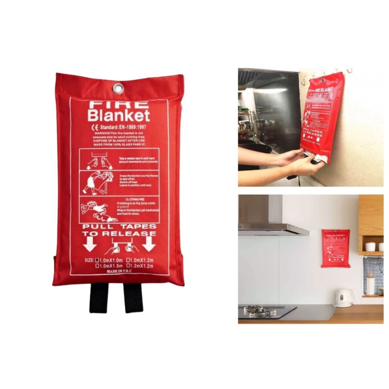 Fire Fighting Fibreglass Fire Blanket 1.2m x 1.2m OR 1.2M X 1.8M for ...