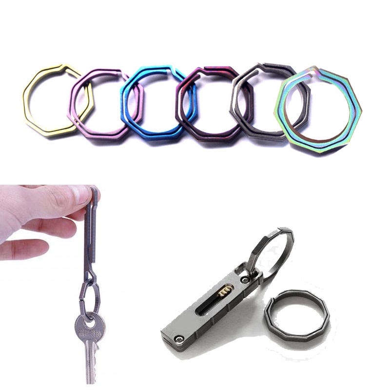 Octagon titanium ti tc4 edc camp gadget clip quickdraw carabiner buckle ...