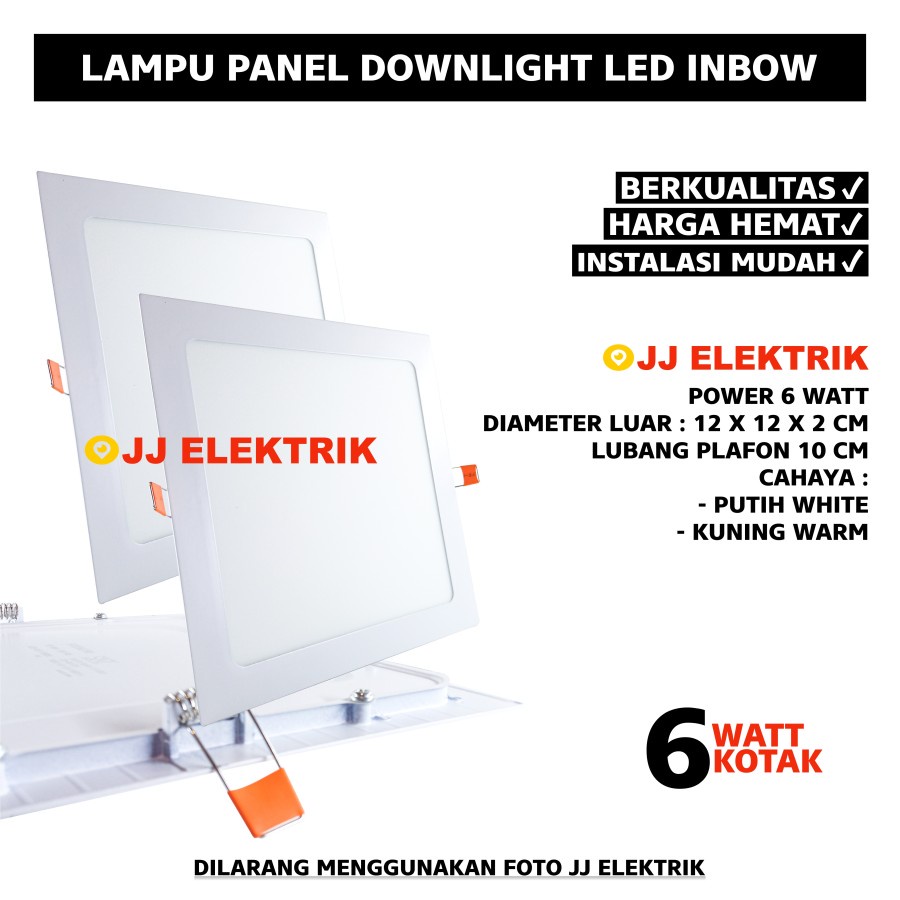 6w 6 Watt LED Panel Downlight Inbow Ceiling Box | Shopee Malaysia