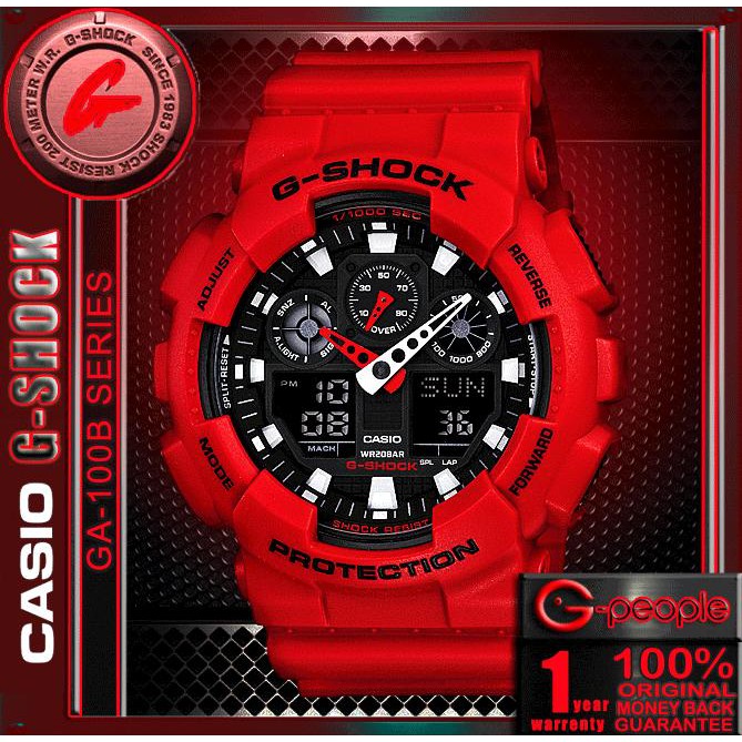 Casio GSHOCK XL GA100B 4A REVIEW How To Set Time LIGHT 54 OFF