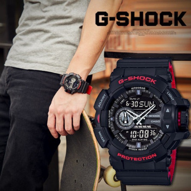 Casio Gshock Double Strap RED BLACK GA400HR