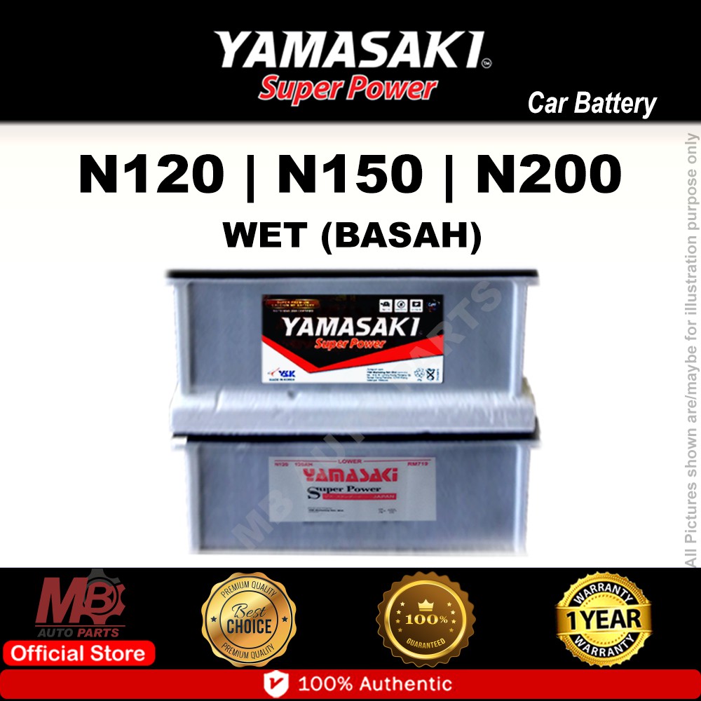 Yamasaki Battery N120 N150 N200 Wet Super Power Battery Heavy