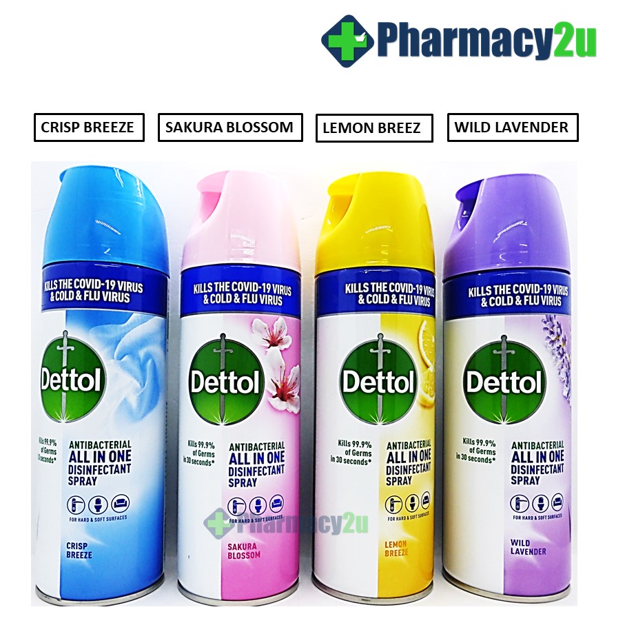 Dettol Disinfectant Spray Morning Dew Crisp Breeze Lemon Breeze Wild Lavendar Shopee Malaysia