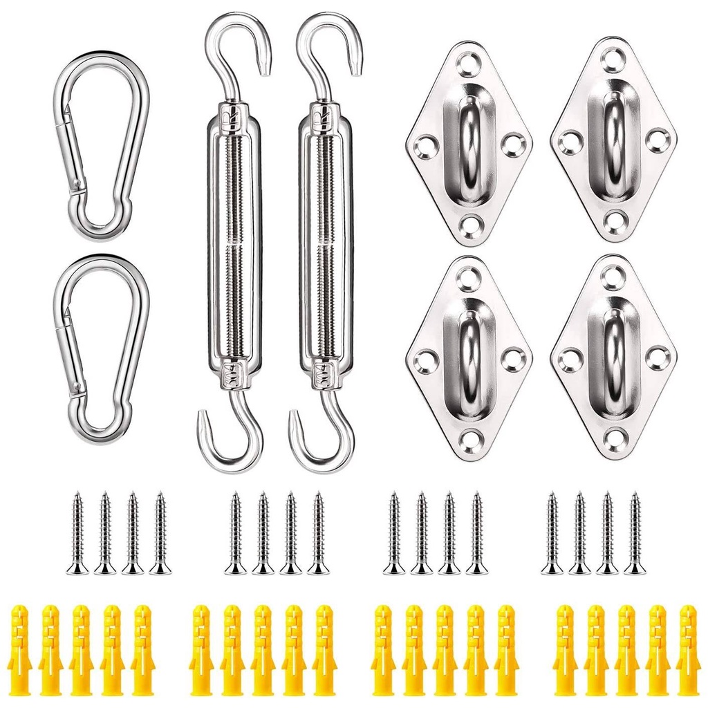 Shade Sail Hardware Kit, 304 Stainless Steel Hardware Kit for Rectangle