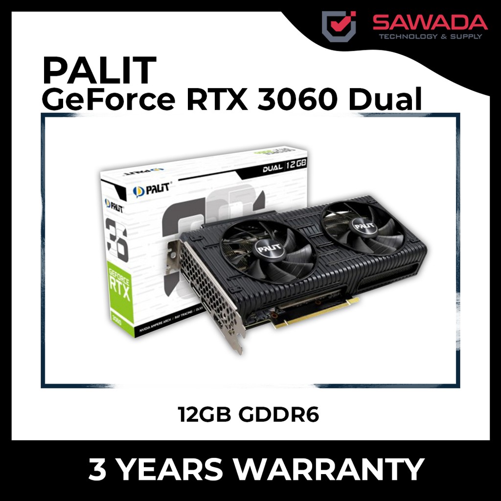 PALIT GeForce RTX 3060 Dual V2 LHR 12GB GDDR6 | Shopee Malaysia