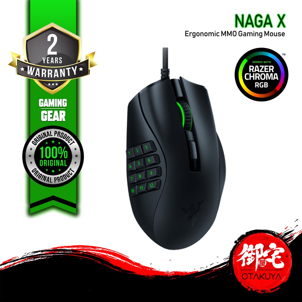 RAZER Naga X Ergonomic MMO Wired Gaming Mouse 18K DPI Chroma RGB
