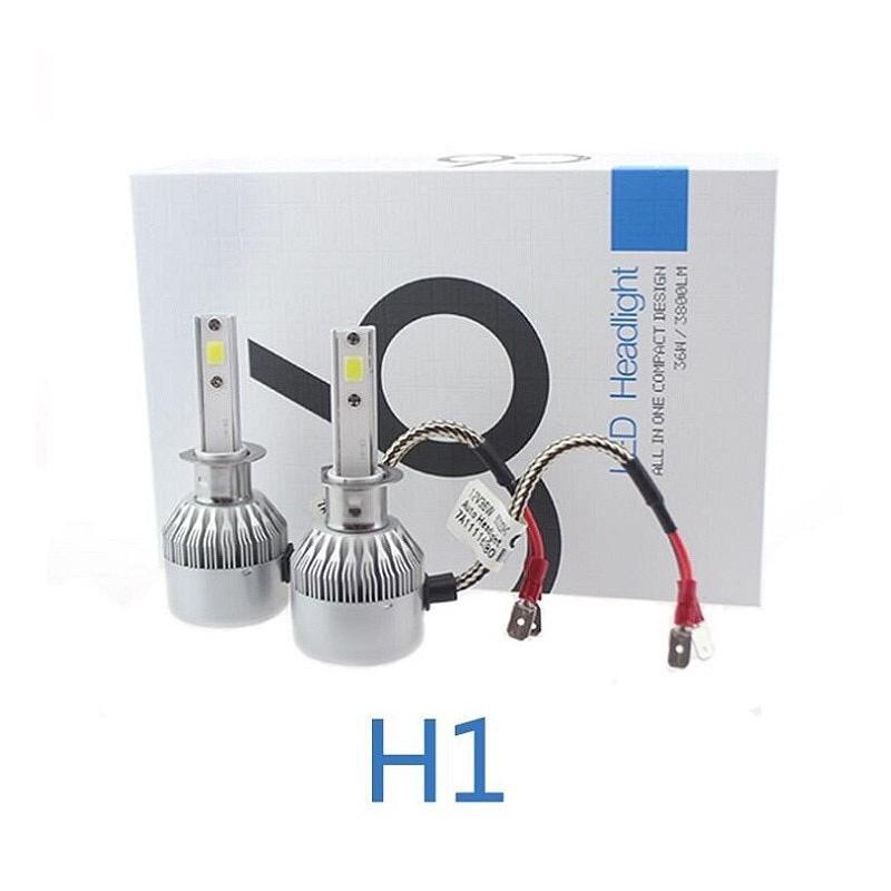 2Pcs C6 H1 H3 Led Headlight Bulbs H7 COB LED Car Lights H8 HB3