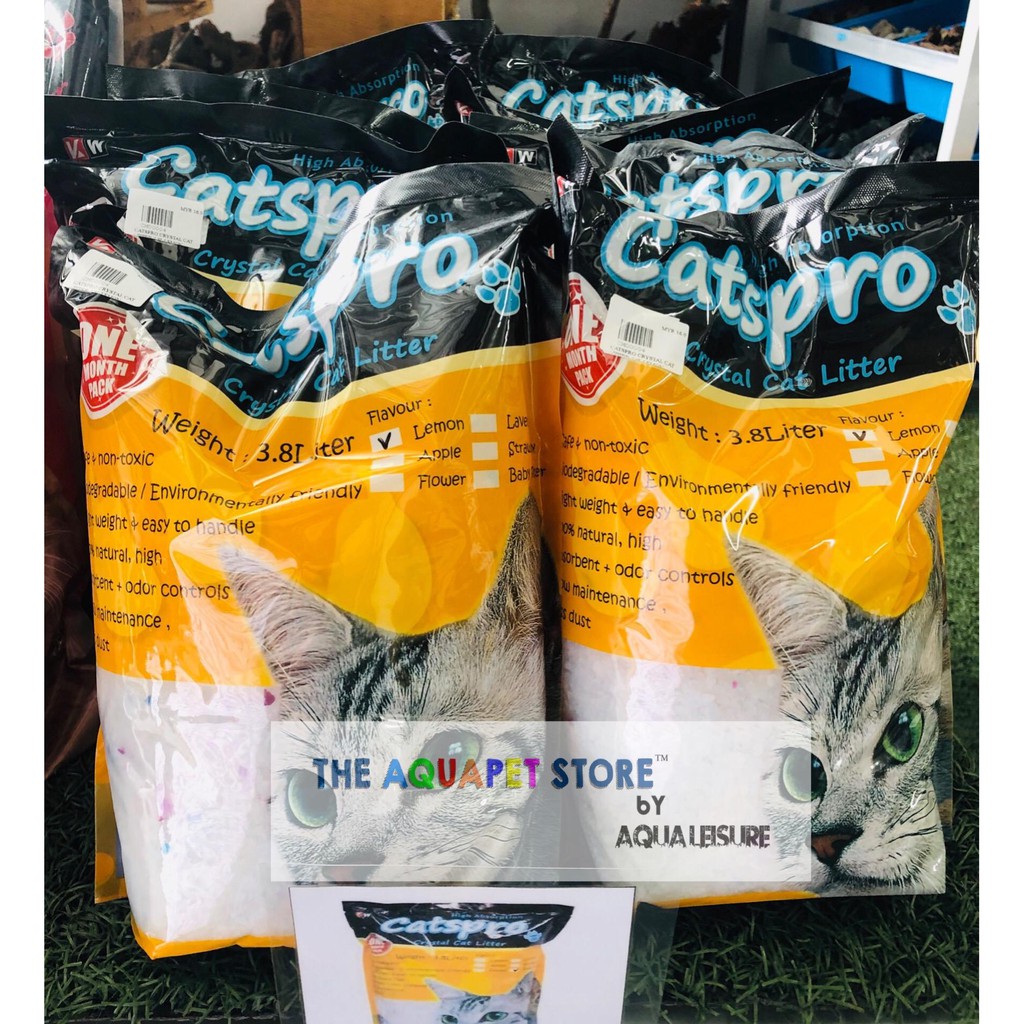 (1Bag) 3.8L/1.8kg CATSPRO CRYSTAL CAT LITTER APPLE FLAVOR | Shopee Malaysia