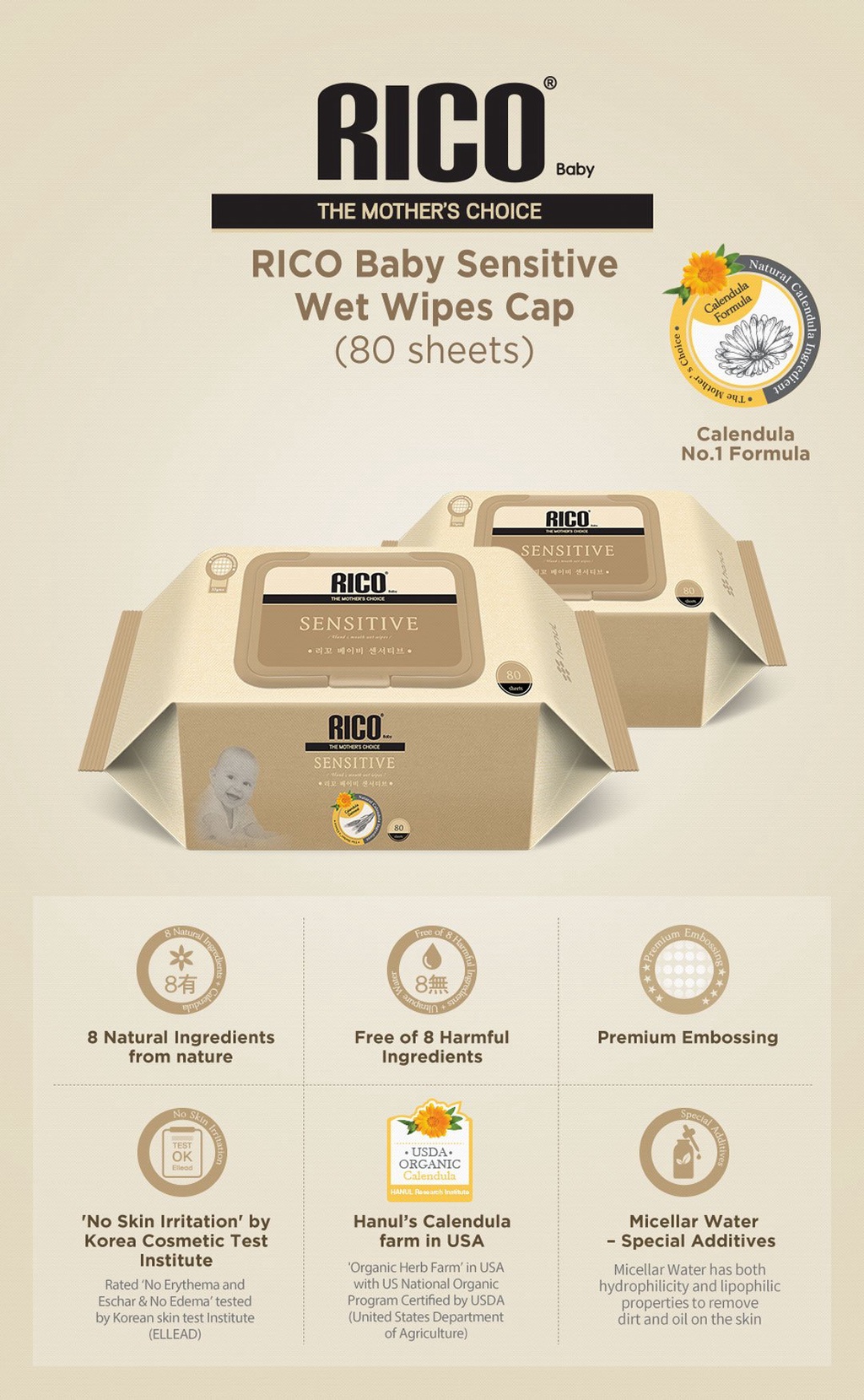 RICO Baby Wipes Premium / Signature / Sensitive / Sanitizer / Hand ...