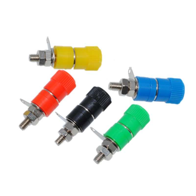 Connecteurs Bornes JS-910B - Lot De 20 (10 Rouges + 10 Noires) - Pour Câbles Audio, Haut-parleurs, 4 Mm - 8