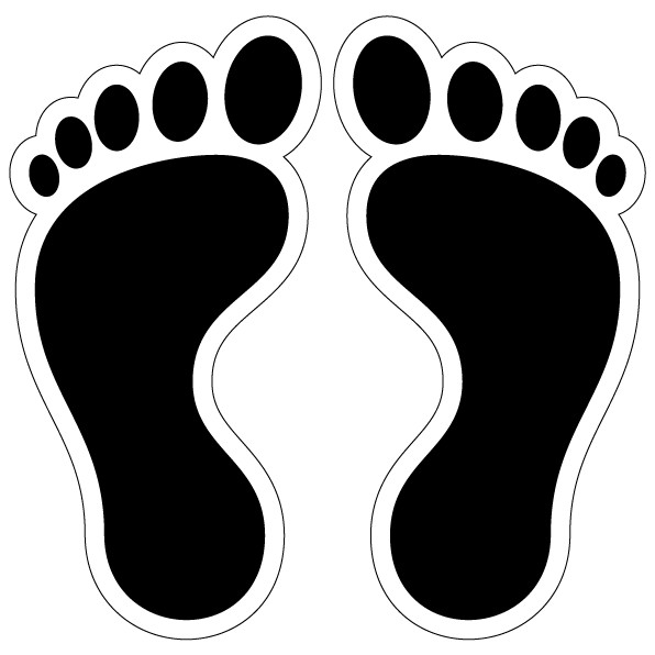 SOCIAL DISTANCING FOOT PRINT FLOOR LAMINATED SIGN STICKER 25X50MM ...