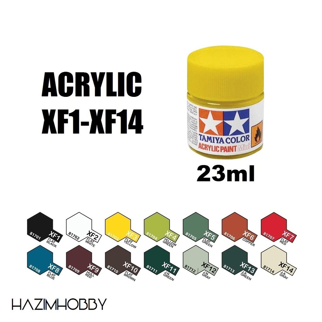 TAMIYA Color Acrylic Paint 23ml XF1 - XF14 | Shopee Malaysia