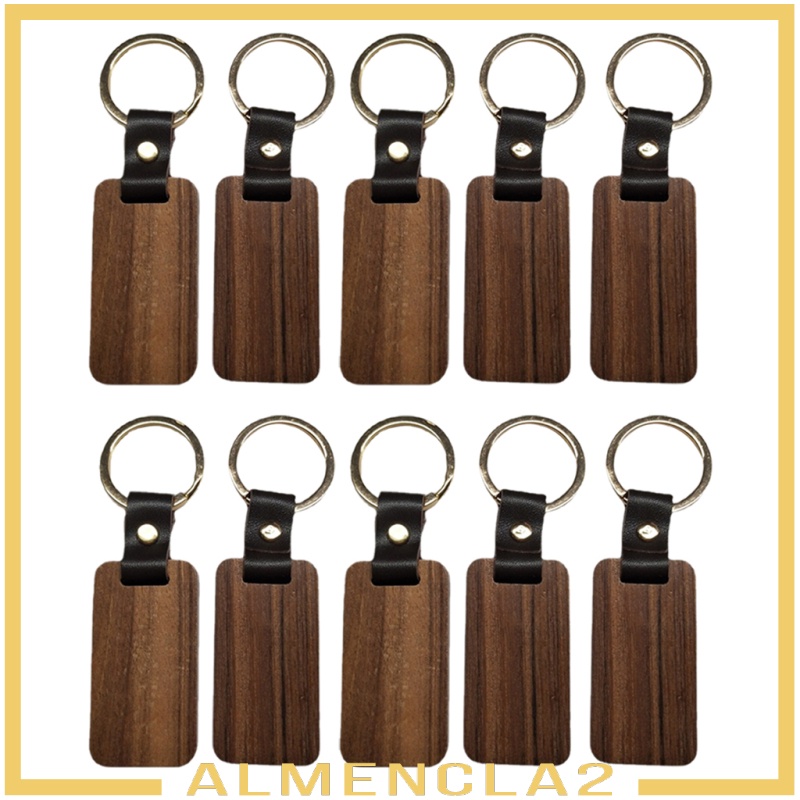 [AlmenclafdMY] Wood Keychain Rectangular Key Hanging DIY with Key Tags ...