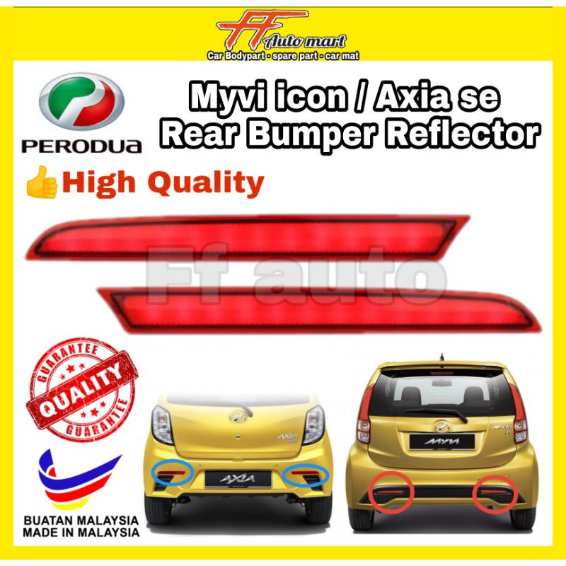 Perodua Axia SE / MyVI icon 1.3 / Alza 2018 Rear Bumper Reflector ...