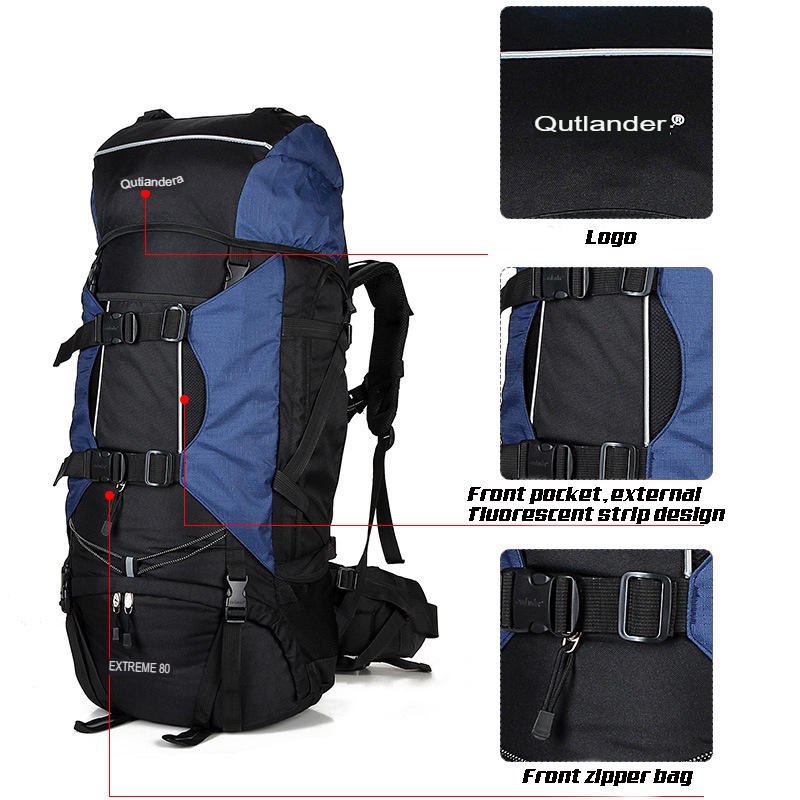 JDEX OUTLANDER Backpack Hiking Bag 80L Waterproof Men Women Outdoor ...