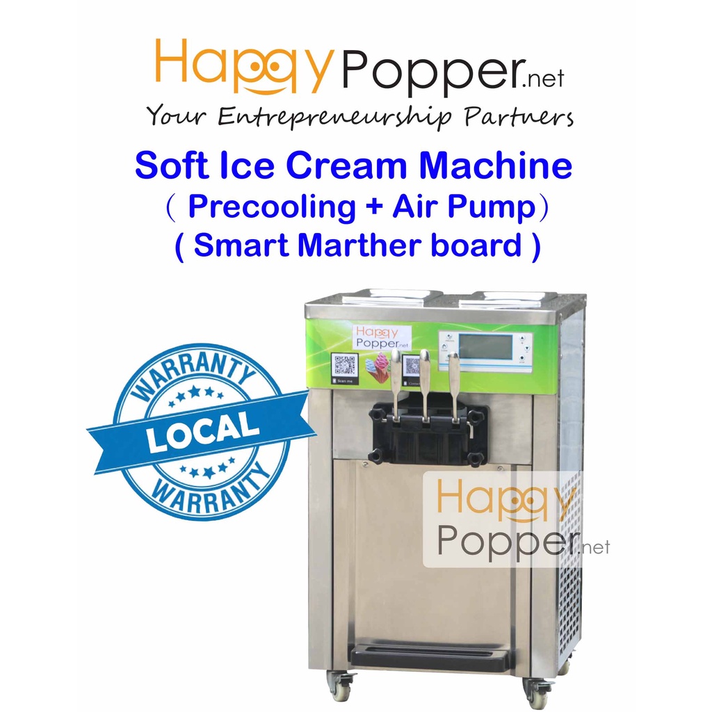 Happypopper Commercial Soft Ice Cream Machine Maker ( Precool + Air ...