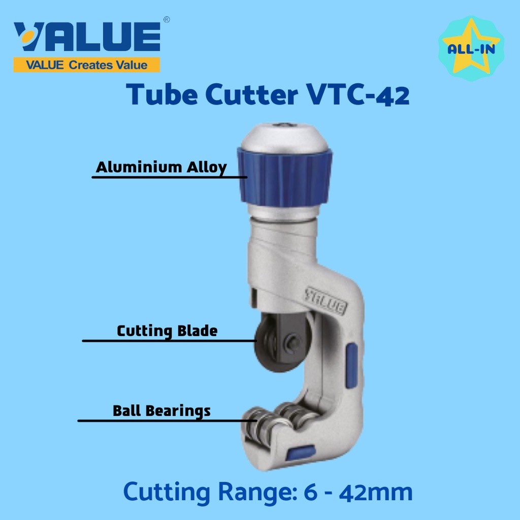 Value Tube Cutter VTC-42 Copper Tube Cutter 1/4