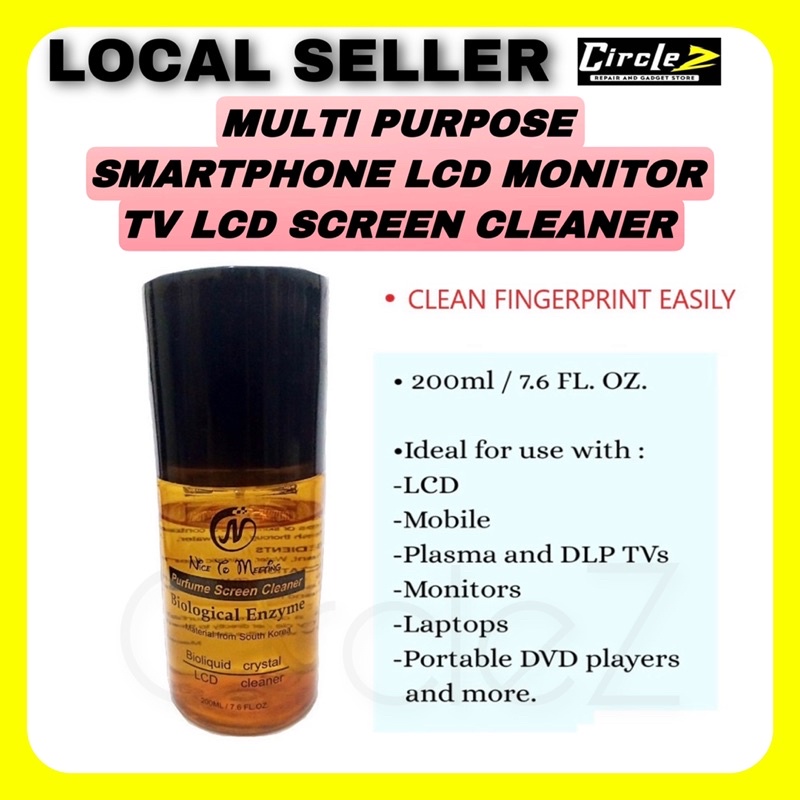 SCREEN CLEANER PERFUME BIOLOGICAL ENZYME. LED/LCD MONITOR TV SCREEN ...
