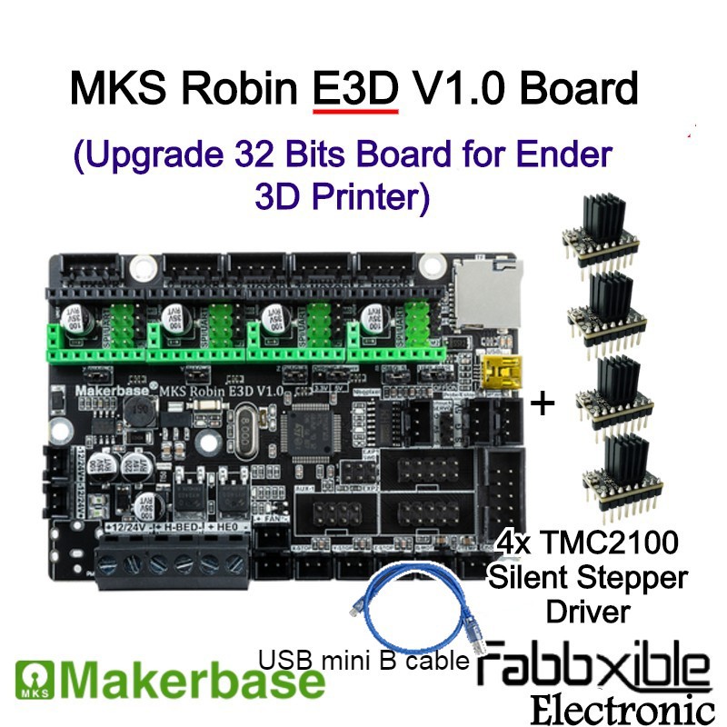 MKS Robin E3/ E3D V1.0 Motherboard (32 Bits Upgrade Board for Ender 3 ...