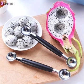 2 Pack Double Ended Headed Fruit Icecream Ball Spoon,Stainless Steel Melon  Baller,Smooth Round Melon Balls Melon Scoop for Watermelon, Ice Cream