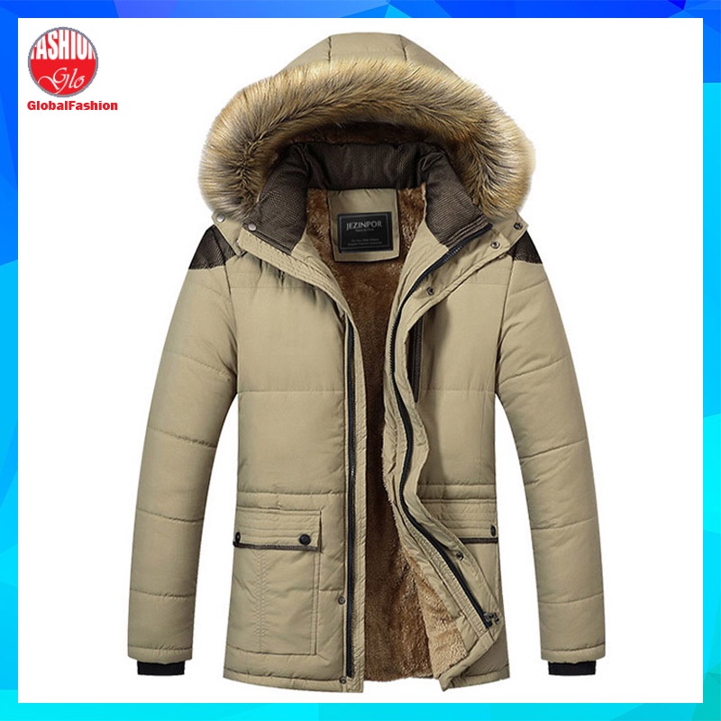 Plus Size Winter Jacket Men Baju Sejuk Lelaki Saiz Besar Fur Hoodie ...