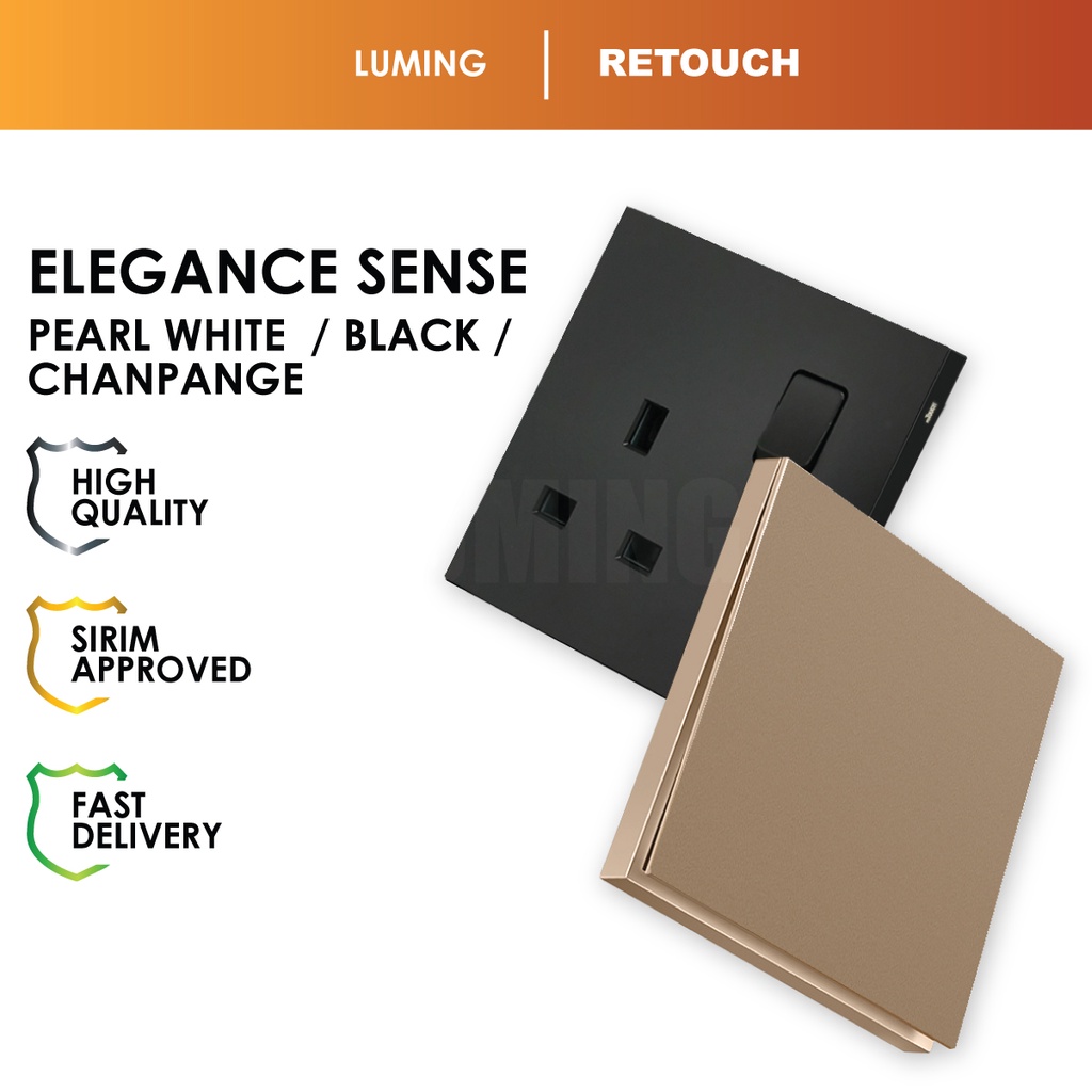 LMG_ SIRIM Retouch Elegance Sense Switch Socket Modern Design Wall Slim ...