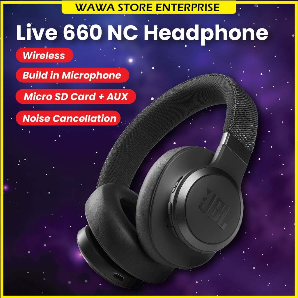 JBL LIVE 660 Active Noise Cancelling Over the Ear Wireless Bluetooth