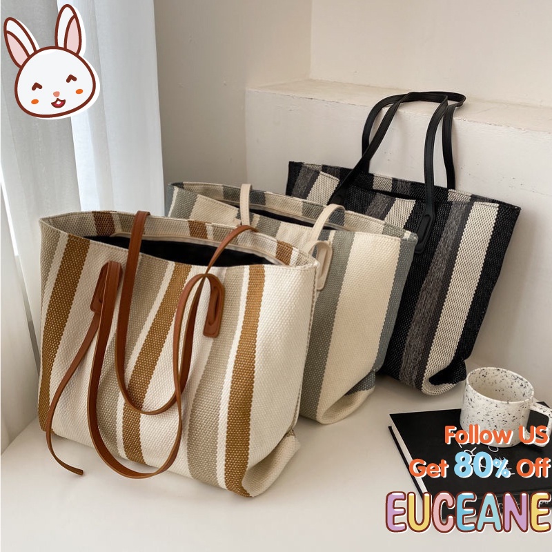 Euceane Women's Large Capacity Bag Commuter Canvas Bag Fashion Tote Bag ...