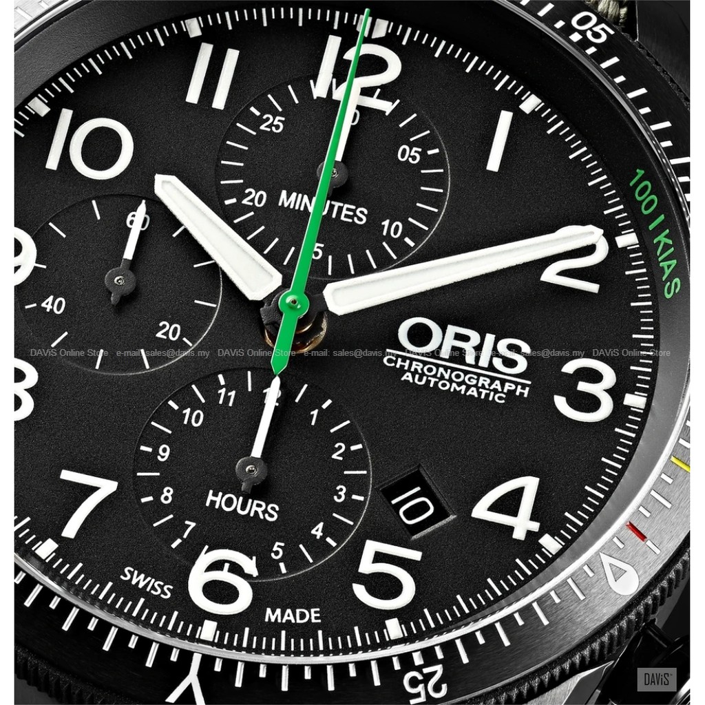 ORIS 0177476617734 SetTS Men s Watch PARADROPPER LT STAFFEL 7 LIMITED EDITION Chronograph Textile Olive Green Original Shopee Malaysia