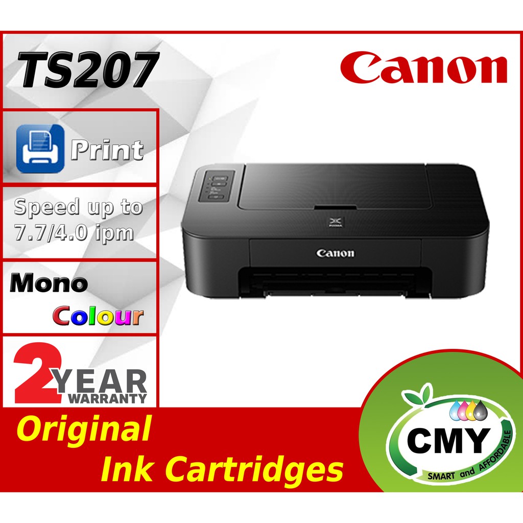 Canon Pixma TS207 Stylish and Compact Printer with Low-Cost Cartridges ...