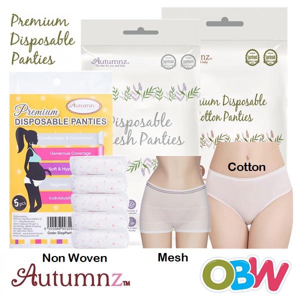 Autumnz Premium Disposable Panty, Autumnz Disposable Mesh Panties  (5pcs/pack) *M / L / XL*, Disposable Cotton Panties