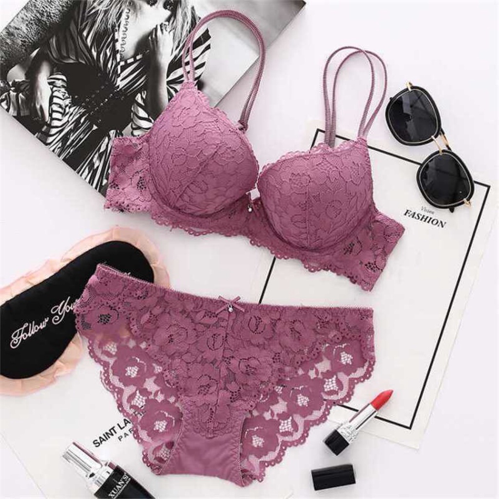 Fashion Girls Lace Bra Panties Set Women Underwire Sexy Underwear Cheap  Lingerie