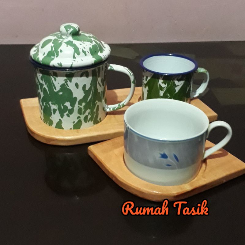 KAYU Wooden Coasters For 2 Glass Houses Of Tasik Shopee Malaysia