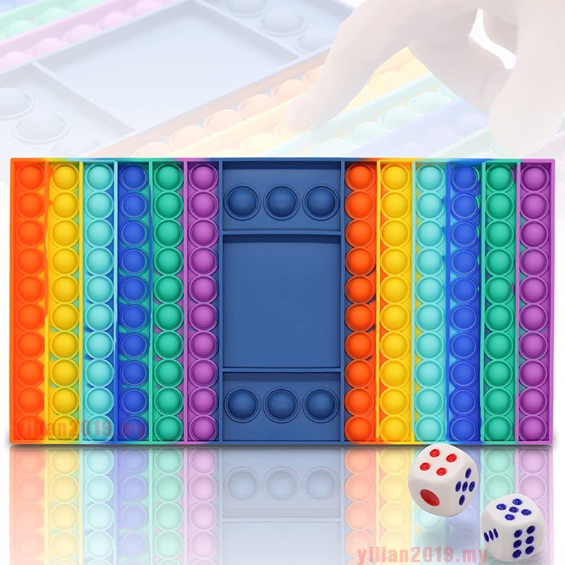 Big Pop It Chess Board Game Fidget Toys Sets Rainbow Chessboard Push