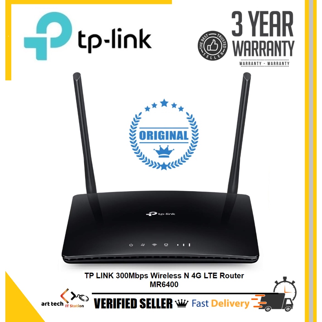 TP-LINK TL-MR6400 300Mbps 4G LTE WiFi Modem Router Direct SIM MR6400 ...