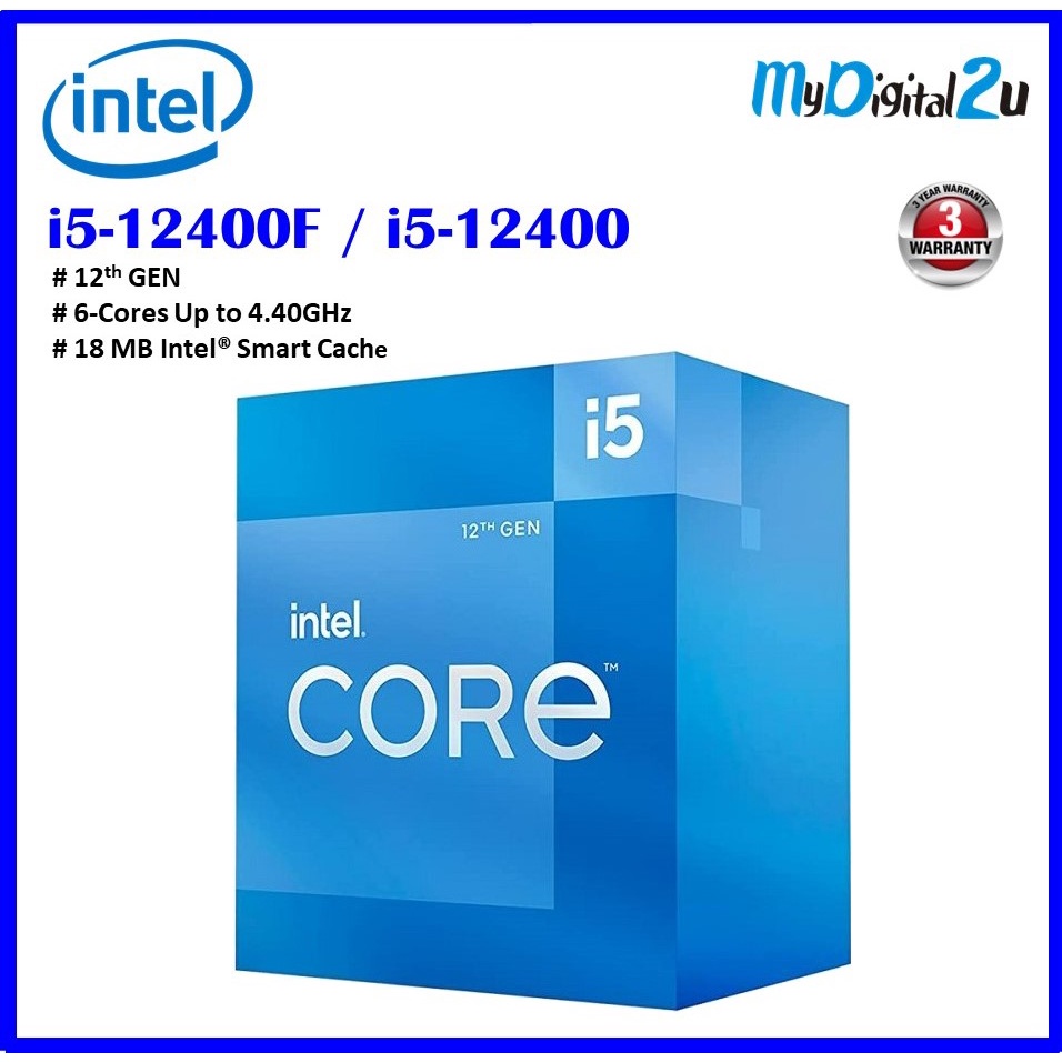 INTEL Core ( I5-12400F / I5-12400 ) 18MB CACHE 4.4GHz LGA1700 Processor