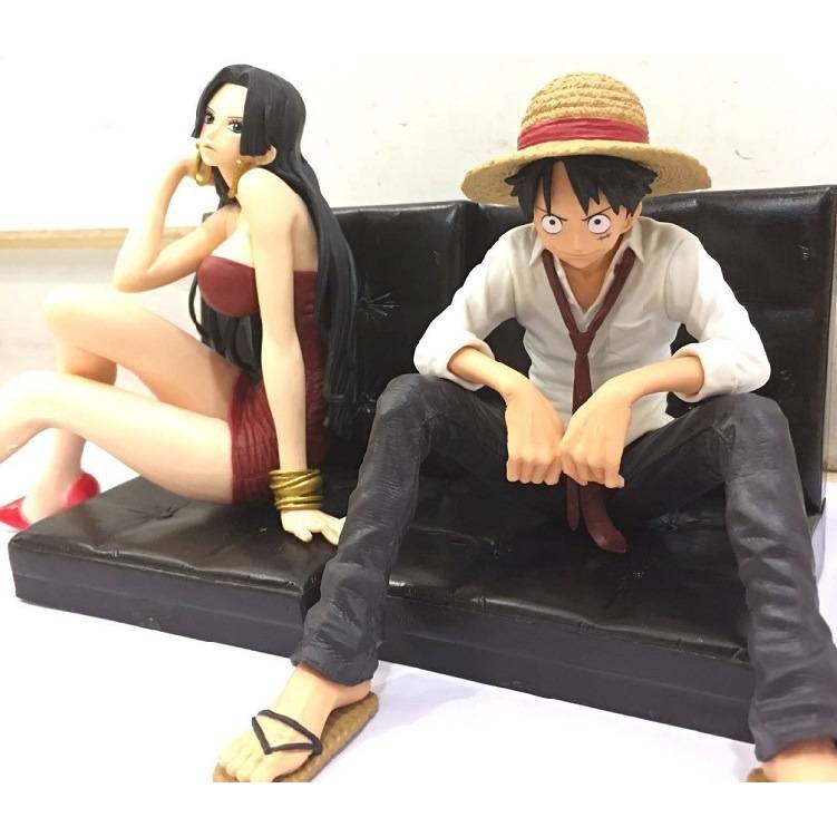 【luffy And Boa Hancock】one Piece Luffy And Boa Hancock Sitting Position With Sofa Boxed Figure海贼王写真家 4378