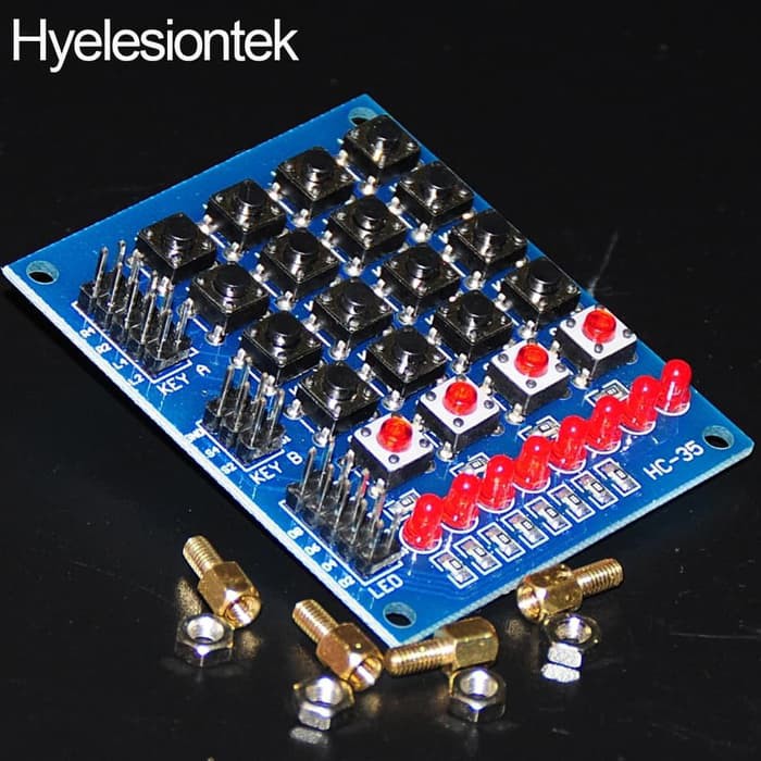 4x4 4x5 Keypad Matrix Keyboard Push Button + 8 LED scroller indicators ...