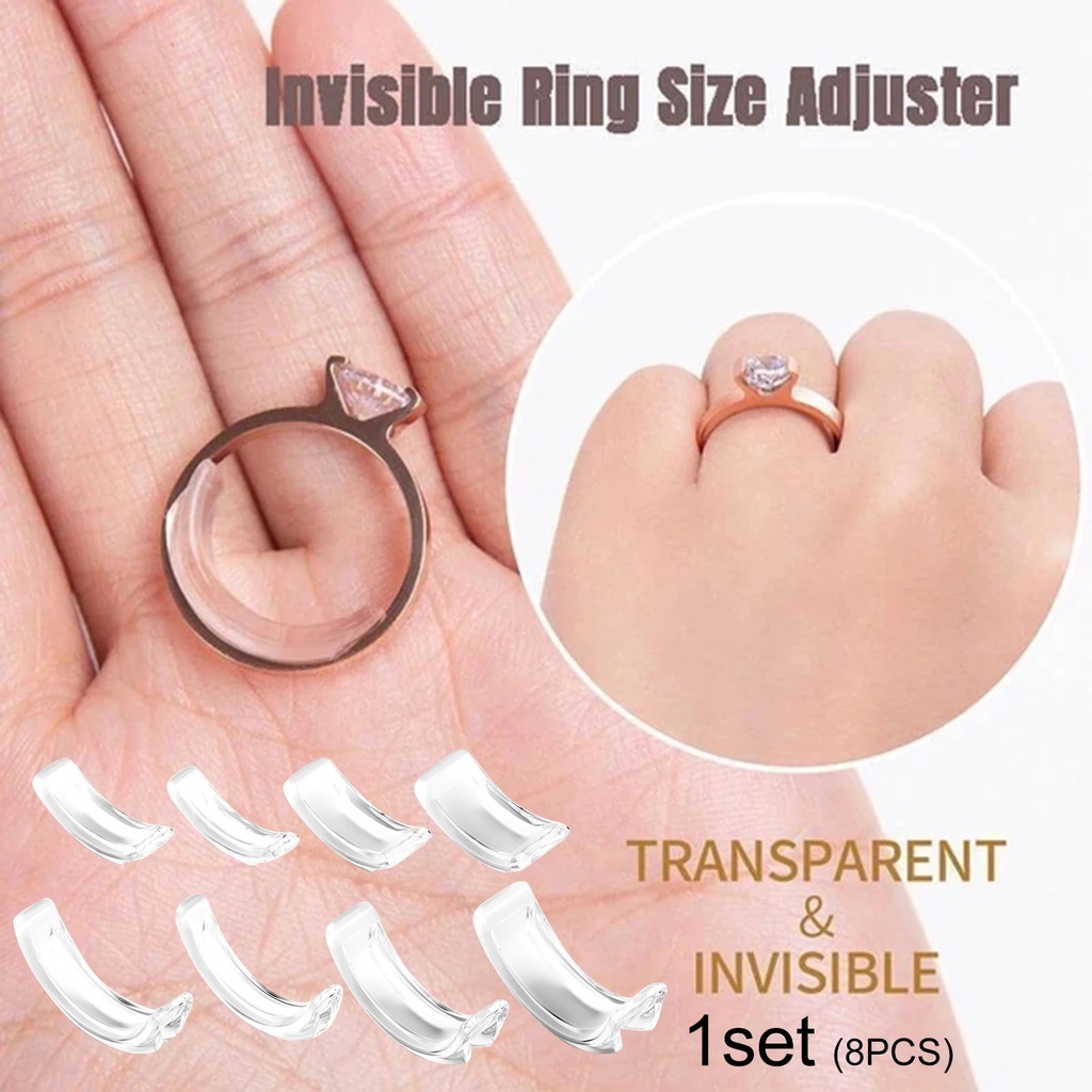 12pc/set Invisible Clear Ring Size Adjuster For Loose Rings / Transparent Ring  Sizer With 2-10mm Sizes / High Quality Jewelry Fit Reducer Guard